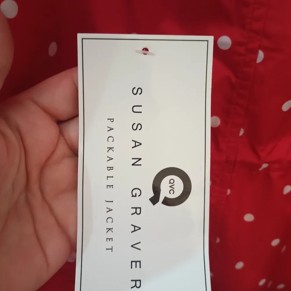 NWT CUTE Red Polka Dot Rain Jacket! - Picture 4 of 4